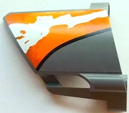 Technic, Panel Fairing #23 Large Short, Small Hole, Side B with Orange and White Splatter Pattern 1 (Sticker) - Set 8297
