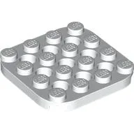 Plate 4 x 4 with Rounded Corners, Pin Holes between Studs / White