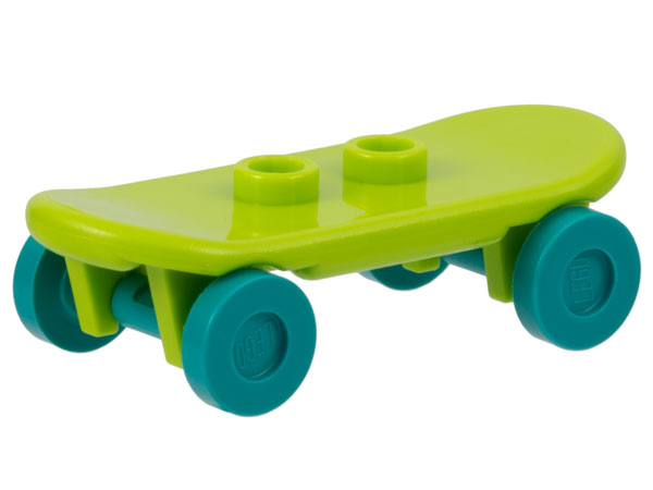 Lego Minifigure, Utensil Skateboard Deck with Dark Turquoise Wheels (42511 / 2496)