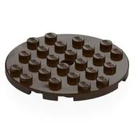 Plate Round 6 x 6 with Hole / Dark Brown