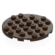 Lego Plate Round 6 x 6 with Hole / Dark Brown