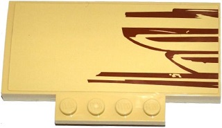 Lego Slope, Curved 5 x 8 x 2/3 with 4 Studs with SW Wookiee Gunship Rear Pattern Model Right Side (Sticker) - Set 75084