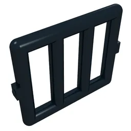 Bar 1 x 4 x 3 Window [Side Tabs] / Black