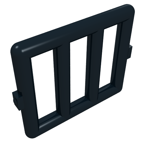 Lego Bar 1 x 4 x 3 Window [Side Tabs] / Black