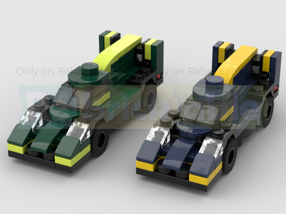 Lego Pair Of Aston Martin Valkyire Hypercar Racing Cars - Half Speed Champions Scale
