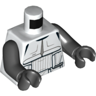 Lego Torso Armour, First Order Trooper Print, Black Arms and Hands / White