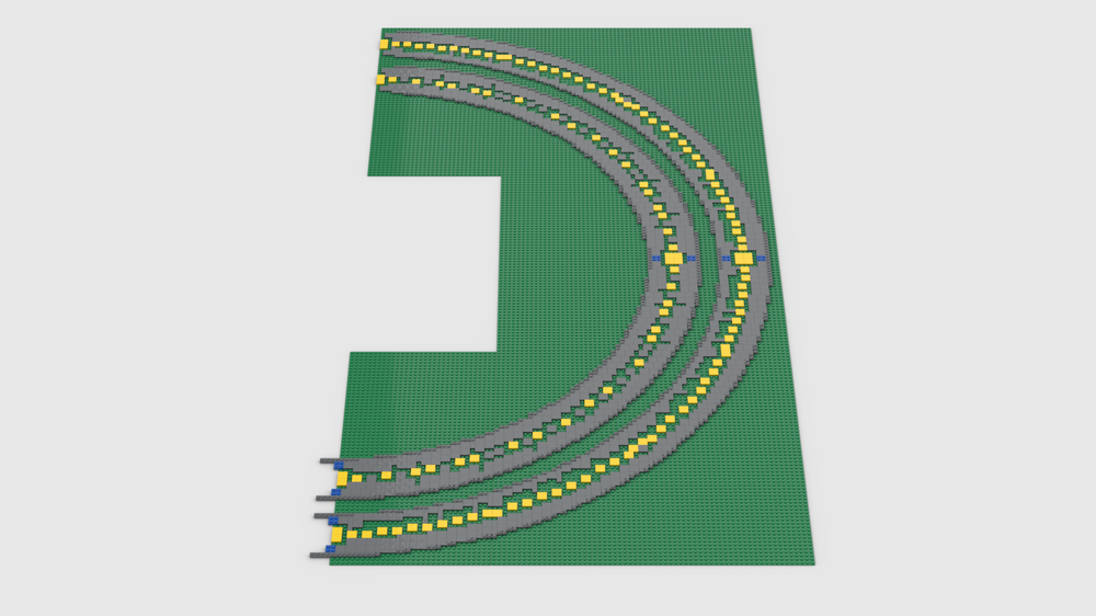 Lego Ballasted R72&R88 Curve Track Interlocking Baseplates