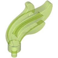 Flame / Headwear Accessory Plume / Feather, Triple Point / Trans-Bright Green