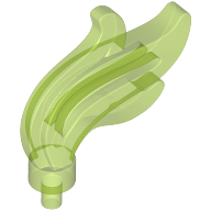 Lego Flame / Headwear Accessory Plume / Feather, Triple Point / Trans-Bright Green