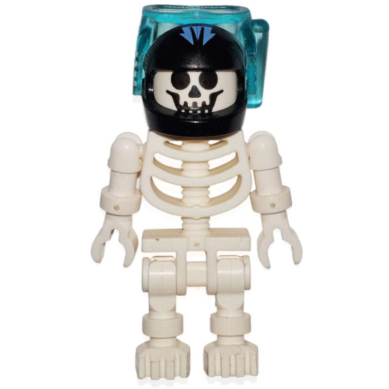 Lego Skeleton, Standard Face, Dive Helmet and Mask with Aquaraiders Logo