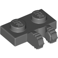 Lego Hinge Plate 1 x 2 Locking with 2 Fingers on Side, 7 Teeth / Dark Bluish Gray
