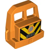 Duplo Train Locomotive Front with Silver Headlight, 10508 and V Stripes Print / Orange
