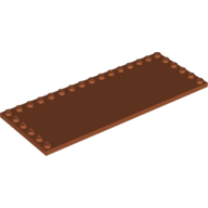 Lego Plate Special 6 x 16 with Studs on 3 Edges / Dark Orange