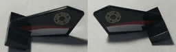 Tail Shuttle, Small with Gold Emblem, Red and White Stripes Pattern on Both Sides (Stickers) - Set 70595