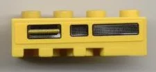Wedge 4 x 2 Right with Black and Yellow Vent Pattern (Sticker) - Set 7968