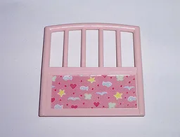 Scala Baby Crib Footboard 1 x 7 x 6 with Fish, Hearts, and Stars Pattern (Sticker) - Set 3241 / Light Salmon