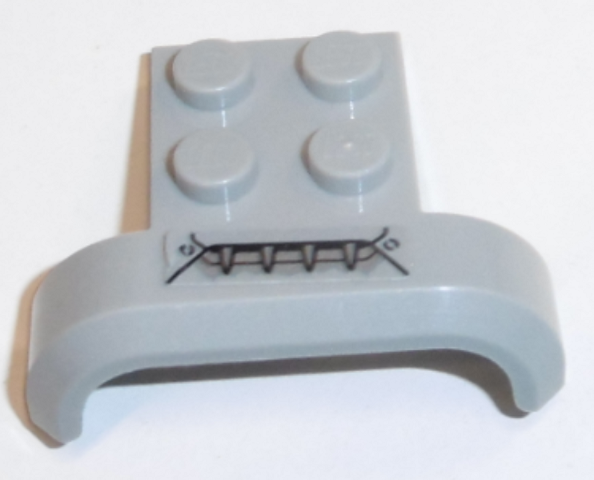 Lego Vehicle, Mudguard 4 x 3 x 1 with Arch Curved with Silver Spikes and Rivets Pattern (Sticker) - Set 70428