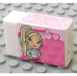 Clikits Eraser, White with 'Heart' Image Sleeve / [No Color/Any Color]