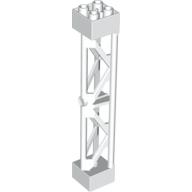 Lego Support 2 x 2 x 10 Girder Triangular Vertical - Type 3 - Axle Hole, 3 Posts / White
