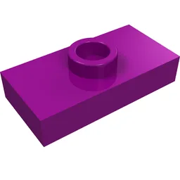 Plate Special 1 x 2 with 1 Stud without Groove (Jumper) / Purple
