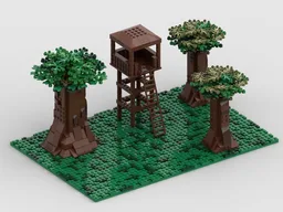 Lego Forest with Trees and Perch