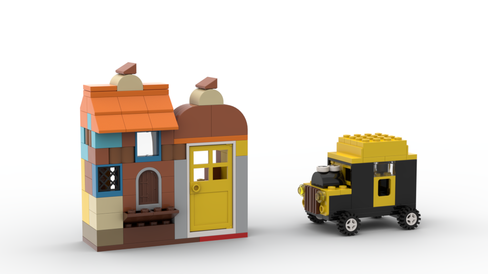 Lego 11004 Orange house and black-yellow car