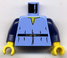 Lego Torso SW V-Collar Shirt and High Tie Belt Pattern (Boba Fett Young) / Dark Blue Arms / Yellow Hands