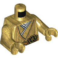 Lego Torso Robes with Belt Print, Pearl Gold Arms and Hands / Pearl Gold