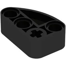 Technic Beam 2 x 3 L-Shape with Quarter Ellipse Thick / Black