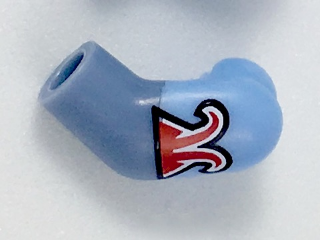 Lego Arm, Left with Bright Light Blue Short Sleeve with Red Trim Pattern