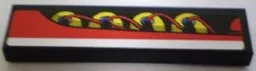 Tile 1 x 4 with 4 Cylinder Heads and Wires Pattern Model Left Side (Sticker) - Set 8898