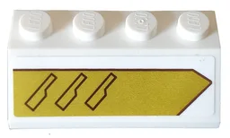 Slope 45 2 x 4 with Vents on Gold Background Pattern Model Left Side (Sticker) - Set 75970
