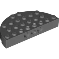 Brick Round Corner 4 x 8 Full Brick Double / Dark Bluish Gray