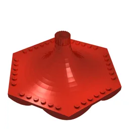 Fabuland, Merry-Go-Round Type 2 Roof / Red