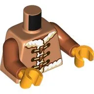 Torso, Coat, Thick White Fur, Tan Laces, Medium Nougat Buttons print, Medium Nougat Arms, Bright Light Orange Hands / Nougat