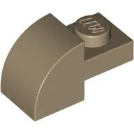 Brick Curved 1 x 2 x 1 with Curved Top / Dark Tan