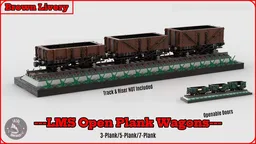 (Brown) LMS Open Plank Wagons (8w)