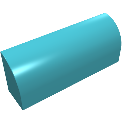 Lego Brick Curved 1 x 4 x 1 1/3 No Studs, Lowered Inside Support / Medium Azure