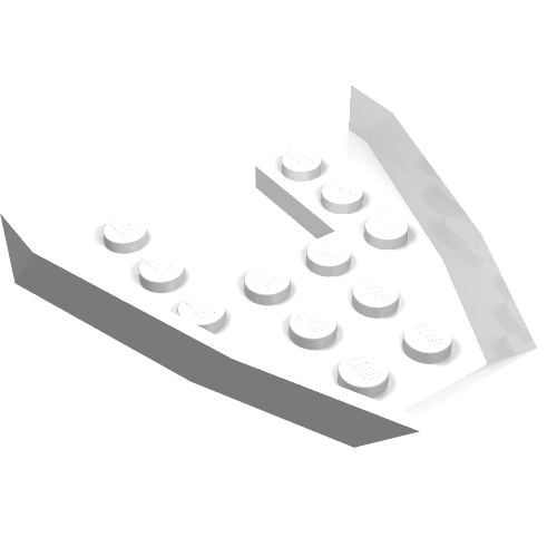 Lego Boat Hull Section, Bow Top 6 x 6 x 1 / White