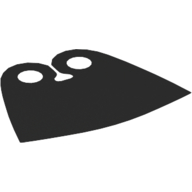 Lego Neckwear Cape, Rounded Hem, Very Short [Spongy Stretchable Fabric] / Black