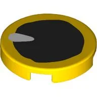 Tile Round 2 x 2 with Black Eye Print / Yellow