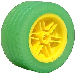 Wheel 30.4mm D. x 20mm with No Pin Holes and Reinforced Rim with Trans-Bright Green Tire 43.2 x 22 ZR (56145 / 44309)