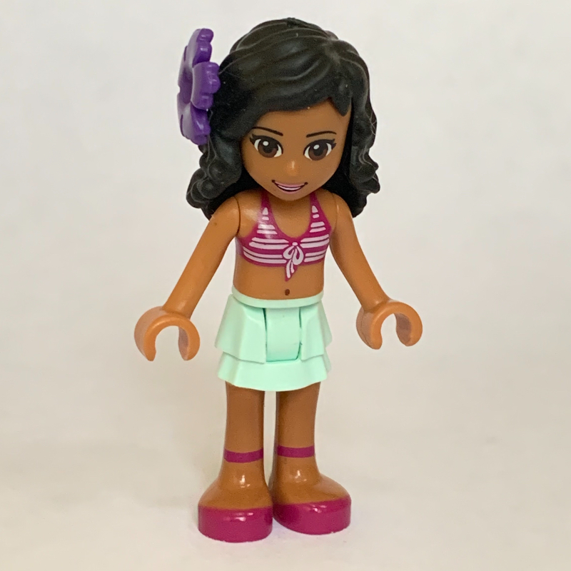 Lego Kate - White/Magenta Bikini, Light Aqua Skirt