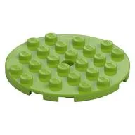 Plate Round 6 x 6 with Hole / Lime