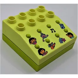 Duplo Sound Effects Brick with Lime Base & Dora The Explorer Sounds / Light Lime