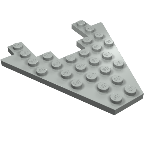 Lego Wedge Plate 8 x 8 with 3 x 4 Cutout / Light Gray