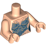 Lego Torso Mermaid Sand Blue Scales Print, Light Nougat Arms and Hands / Light Nougat
