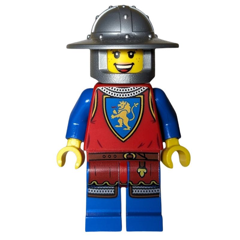 Lego Knight, Woman, Wide Brim Helmet, Eyes Closed