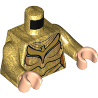 Lego Torso Armour, Layered with Gold Trim Print (Wonder Woman), Pearl Gold Arms, Light Nougat Hands / Pearl Gold