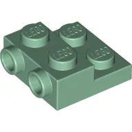 Plate Special 2 x 2 x 2/3 with Two Studs On Side and Two Raised [Solid Anti-stud] / Sand Green